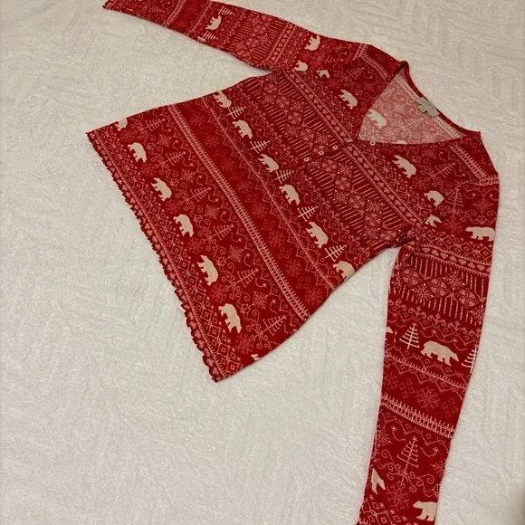 Disney Red Fair Isle Bear Pajama Set - Picture 10 of 14